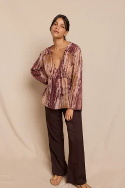 Slowlove Blusa asimetrica Multicolor Hot