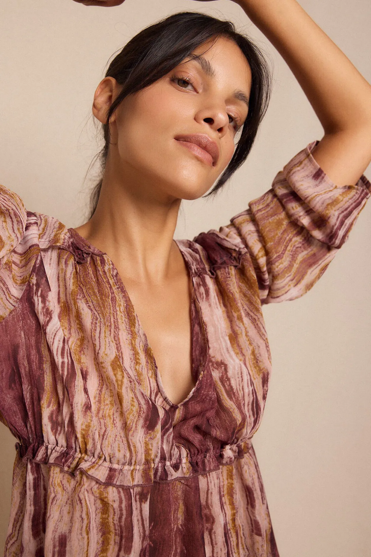 Slowlove Blusa asimetrica Multicolor Hot