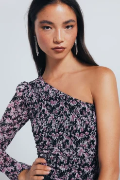 Springfield Blusa asimétrica smock negro New