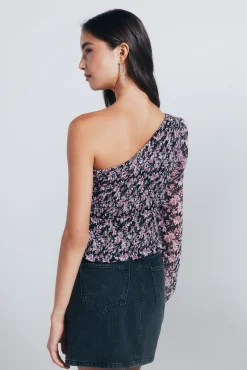 Springfield Blusa asimétrica smock negro New