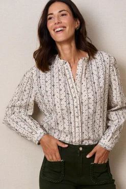 Polín Et Moi Blusa bordados Debi Beige Discount