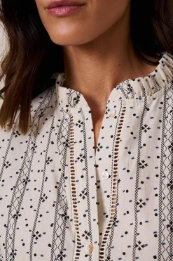 Polín Et Moi Blusa bordados Debi Beige Discount