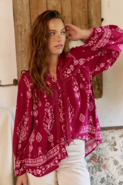 Jaase Blusa Bree estampado Amalie Estampado granate Best