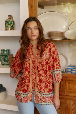 Jaase Blusa Bree estampado Lilliana Estampado naranja