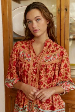 Jaase Blusa Bree estampado Lilliana Estampado naranja