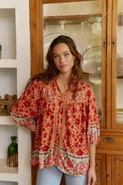 Jaase Blusa Bree estampado Lilliana Estampado naranja