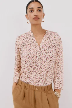 Cortefiel Blusa canesú delantro Multicolor