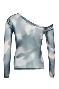 Trendyol Blusa con cuello asimétrico verde Online