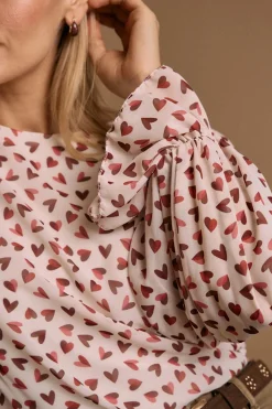 Polín Et Moi Blusa corazones Ale Estampado blanco Sale