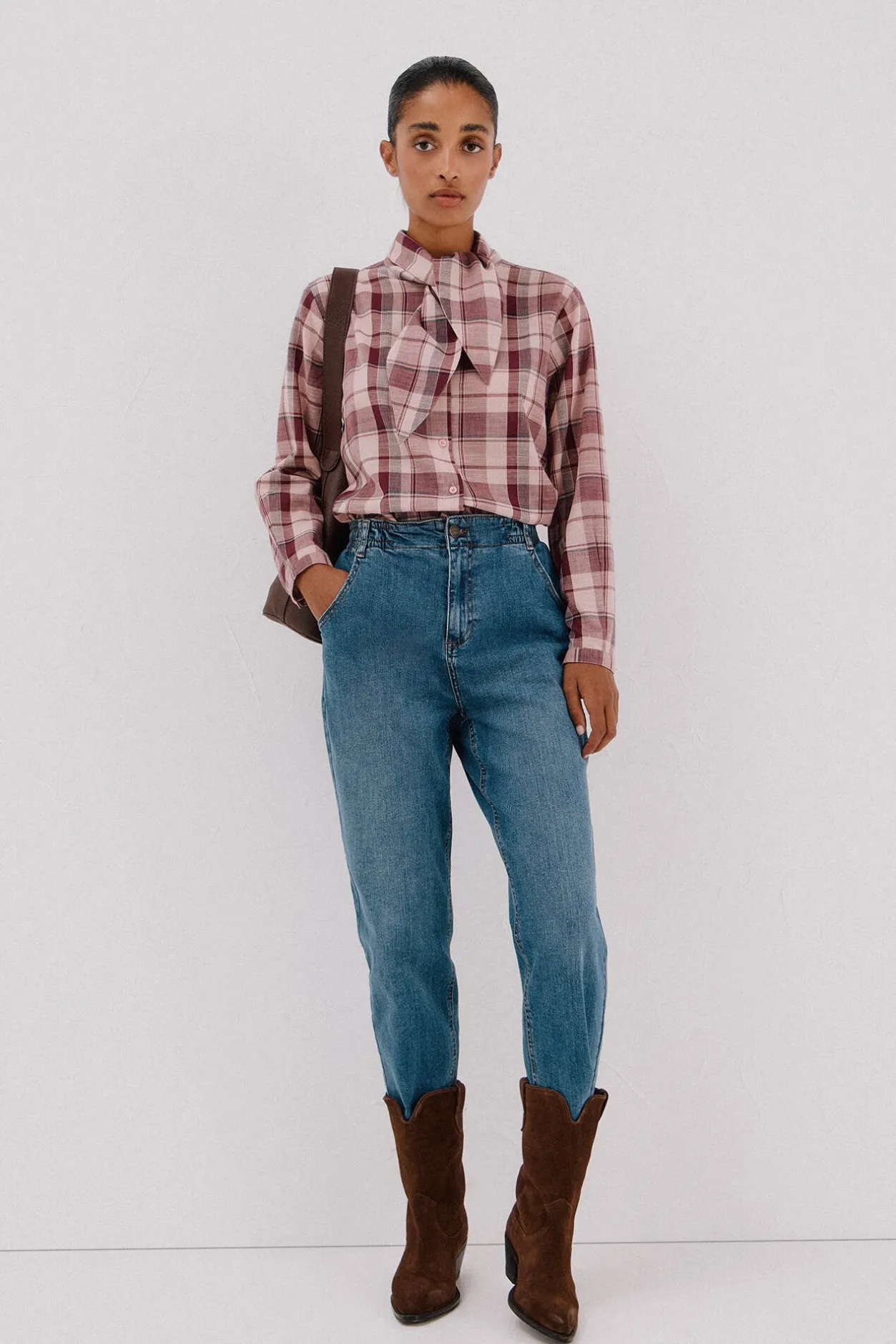 Cortefiel Blusa cuadros lazada Multicolor New