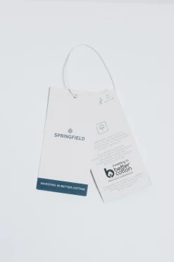 Springfield Blusa cuello lazo rayas azul New