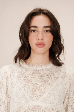Grace & Mila Blusa de encaje Blanco New