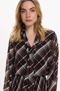 Vila Blusa de gasa con lazada Multicolor Sale