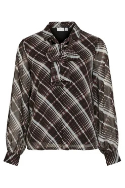 Vila Blusa de gasa con lazada Multicolor Sale