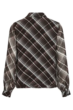 Vila Blusa de gasa con lazada Multicolor Sale