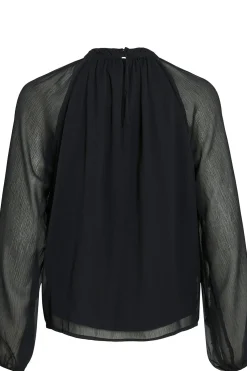 Vila Blusa de gasa con volantes Negro Best