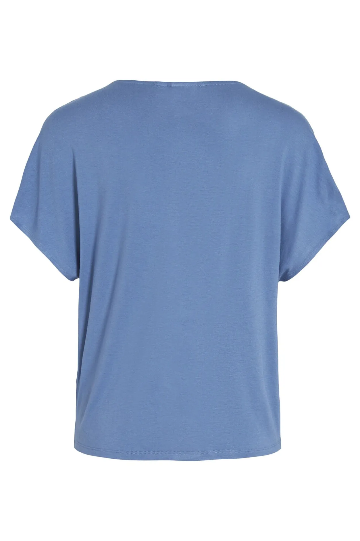 Vila Blusa de manga corta satinada Azul Sale