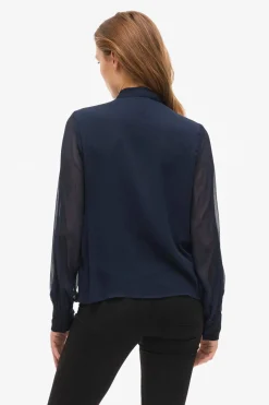 Vila Blusa de manga larga Azul marino Outlet