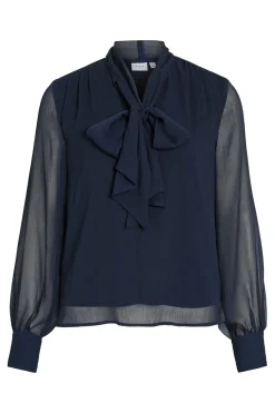 Vila Blusa de manga larga Azul marino Outlet