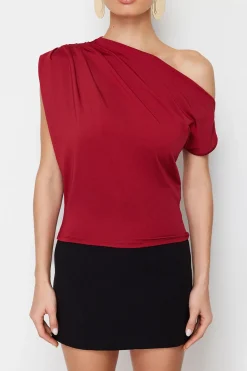 Trendyol Blusa de punto burdeos Discount