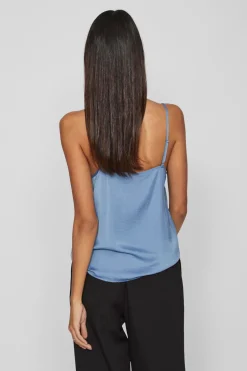 Vila Blusa de tirantes ajustables fluida Azul Sale