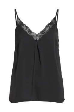 Vila Blusa de tirantes ajustables fluida Negro Discount