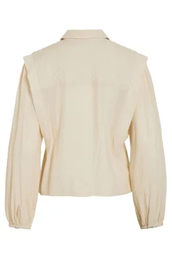 Vila Blusa de viscosa con detalles lúrex Beige Hot
