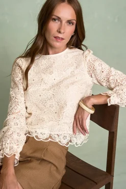 Polín Et Moi Blusa encaje ferrara Marfil Best