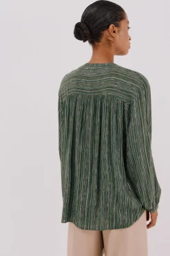 Cortefiel Blusa estampada lurex Estampado verde Discount