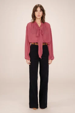 Grace & Mila Blusa fluida con lazada Rosa Best