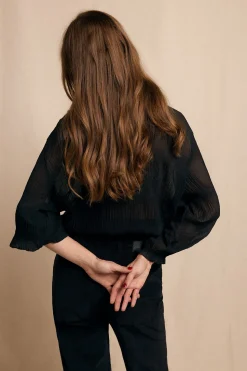 Slowlove Blusa fruncida Negro Online