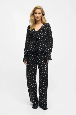 Object Blusa gasa estampada Negro Sale