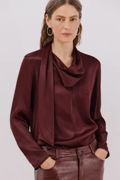 Cortefiel Blusa lazo Vino Best