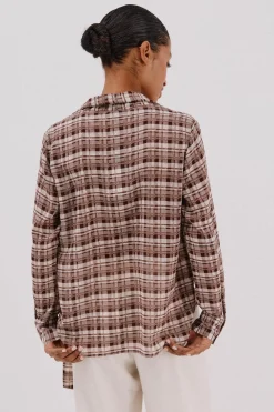 Cortefiel Blusa lazo estampada cuadros Multicolor Outlet