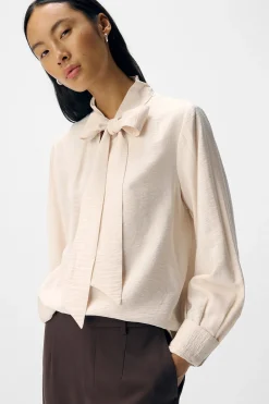Object Blusa lazo viscosa Blanco Clearance
