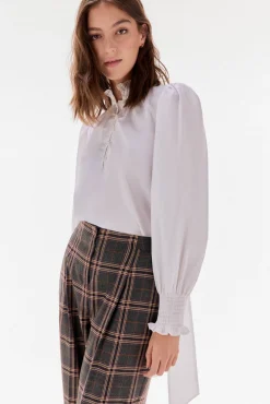 TFP by Tamara Falcó Blusa lisa lazo Crudo Discount