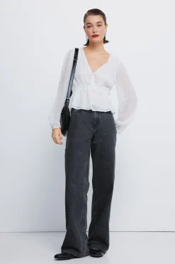 Springfield Blusa lurex goma cintura marr&oacute;n