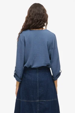 Vila Blusa manga 3/4 Azul Sale