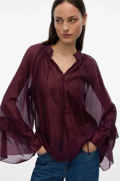 Vero Moda Blusa manga de volantes Morado Hot
