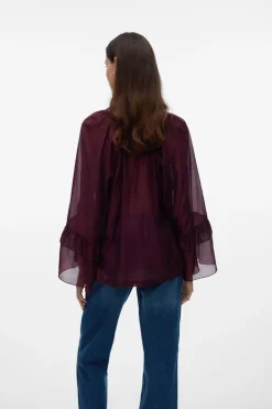 Vero Moda Blusa manga de volantes Morado Hot