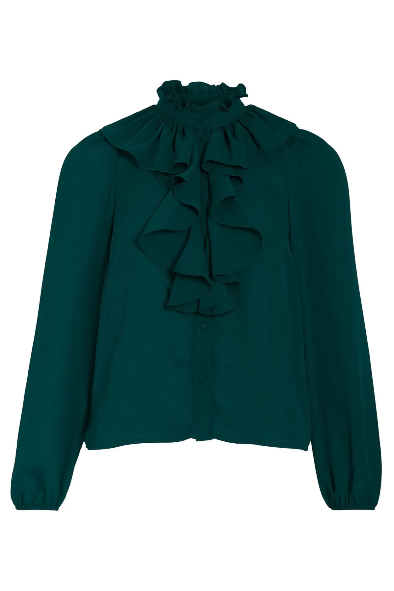 Vila Blusa manga larga con volantes Turquesa Hot