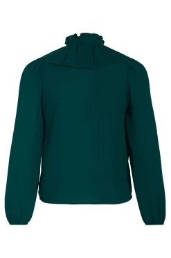 Vila Blusa manga larga con volantes Turquesa Hot