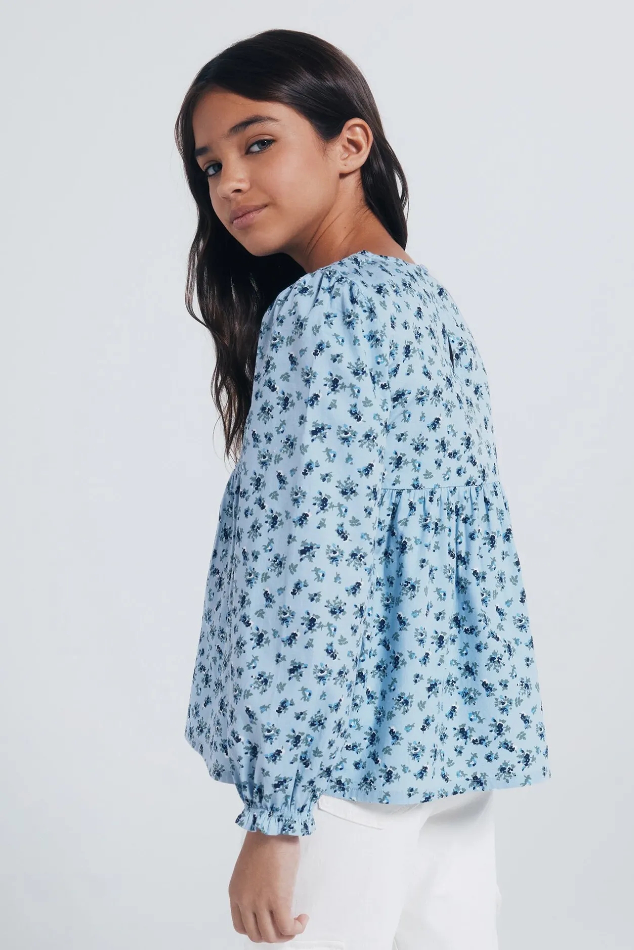 Springfield Kids Blusa manga larga niña azul Outlet