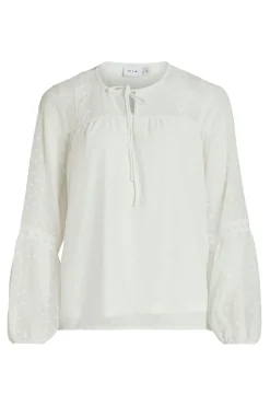 Vila Blusa manga larga plumeti Blanco Best