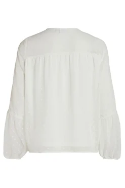 Vila Blusa manga larga plumeti Blanco Best