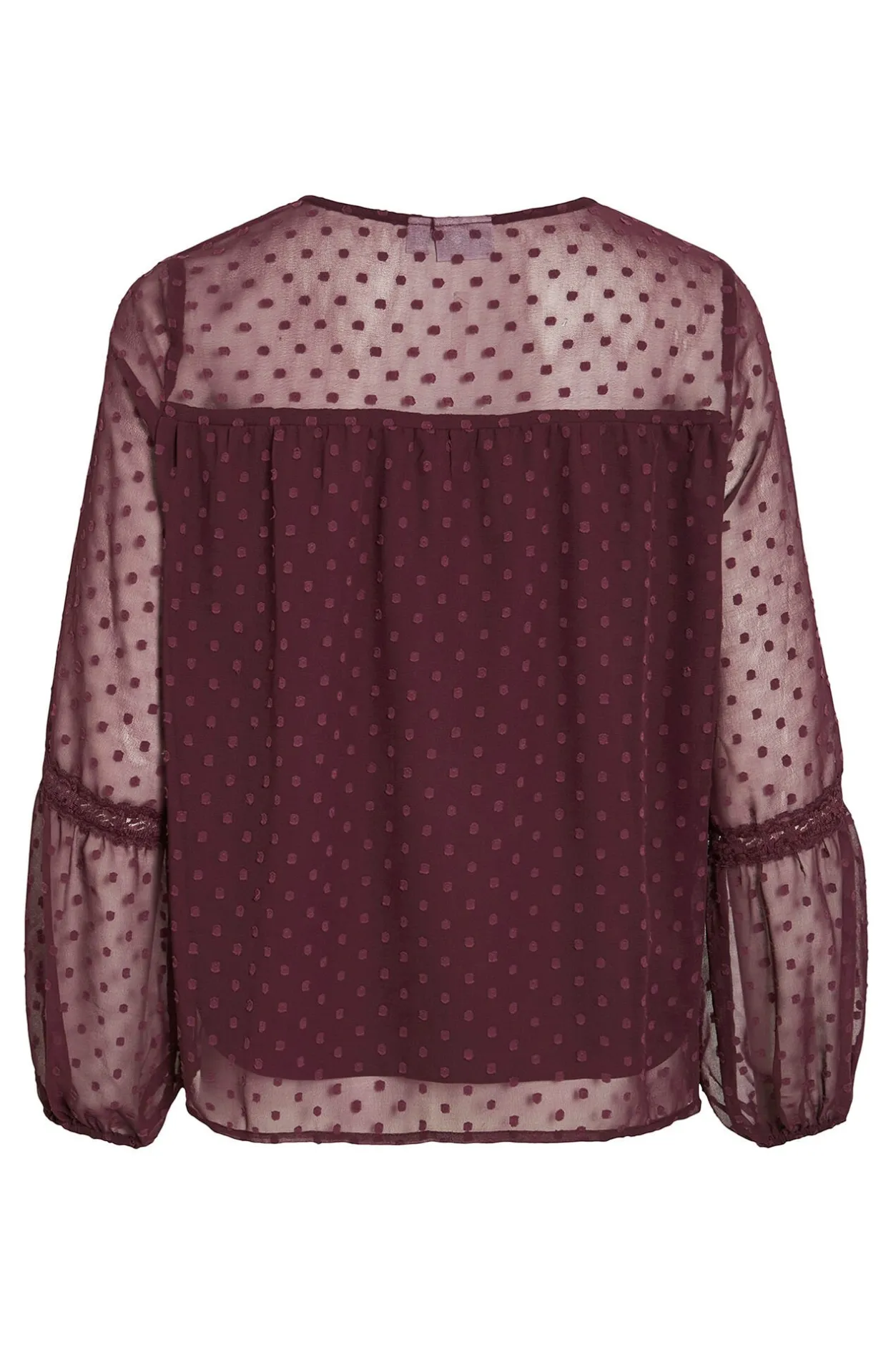 Vila Blusa manga larga plumeti Granate Outlet