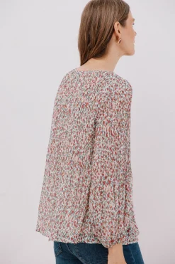 Cortefiel Blusa plisada Multicolor Hot