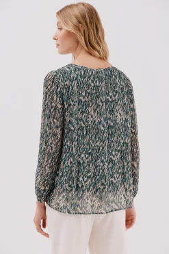 Cortefiel Blusa plisada contraste Multicolor