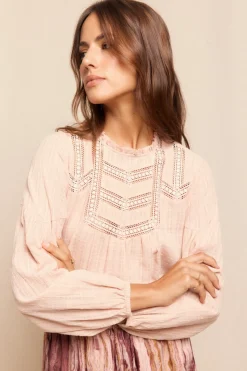 Slowlove Blusa puntillas Rosa Clearance