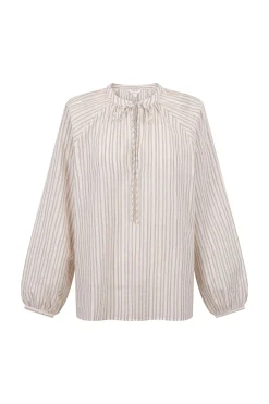 Cortefiel Blusa rayas cordon Marfil New